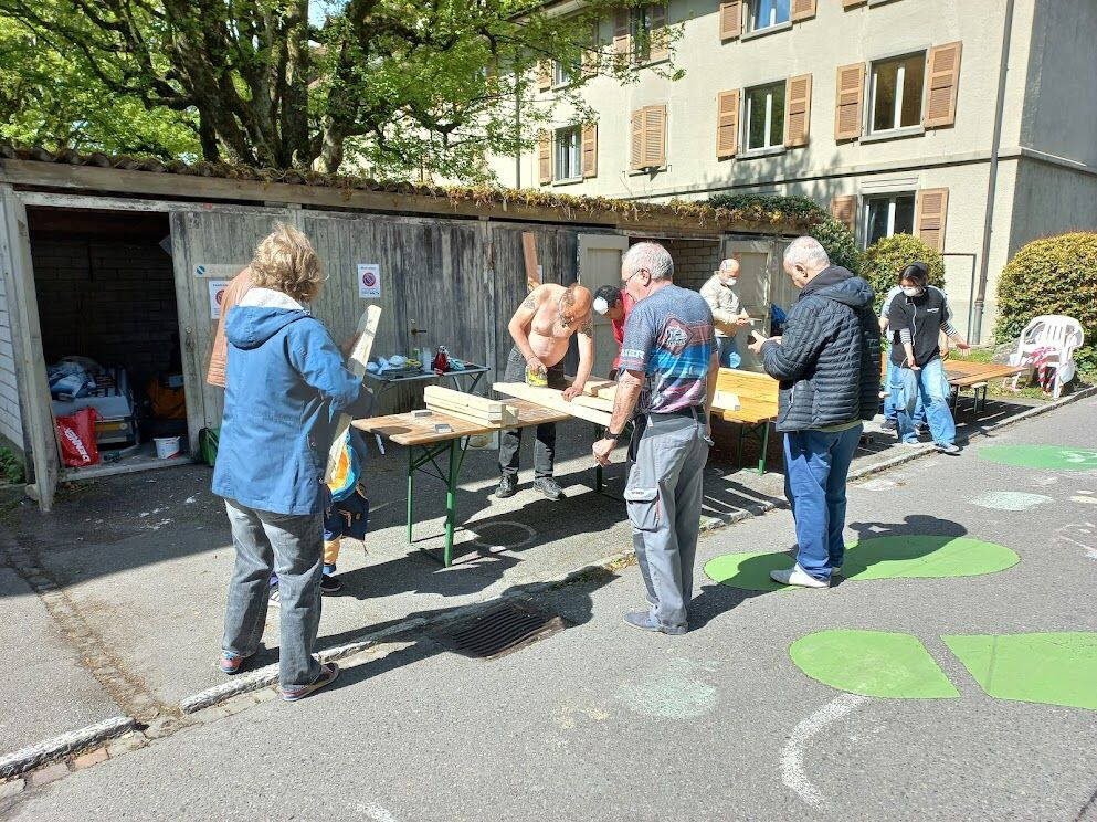 Gartenmöbel Bautag im April 2024